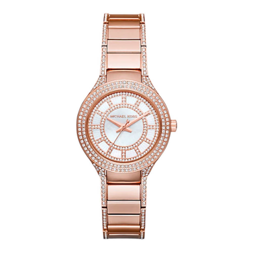 Michael Kors kerri mini pave rose gold-tone watch